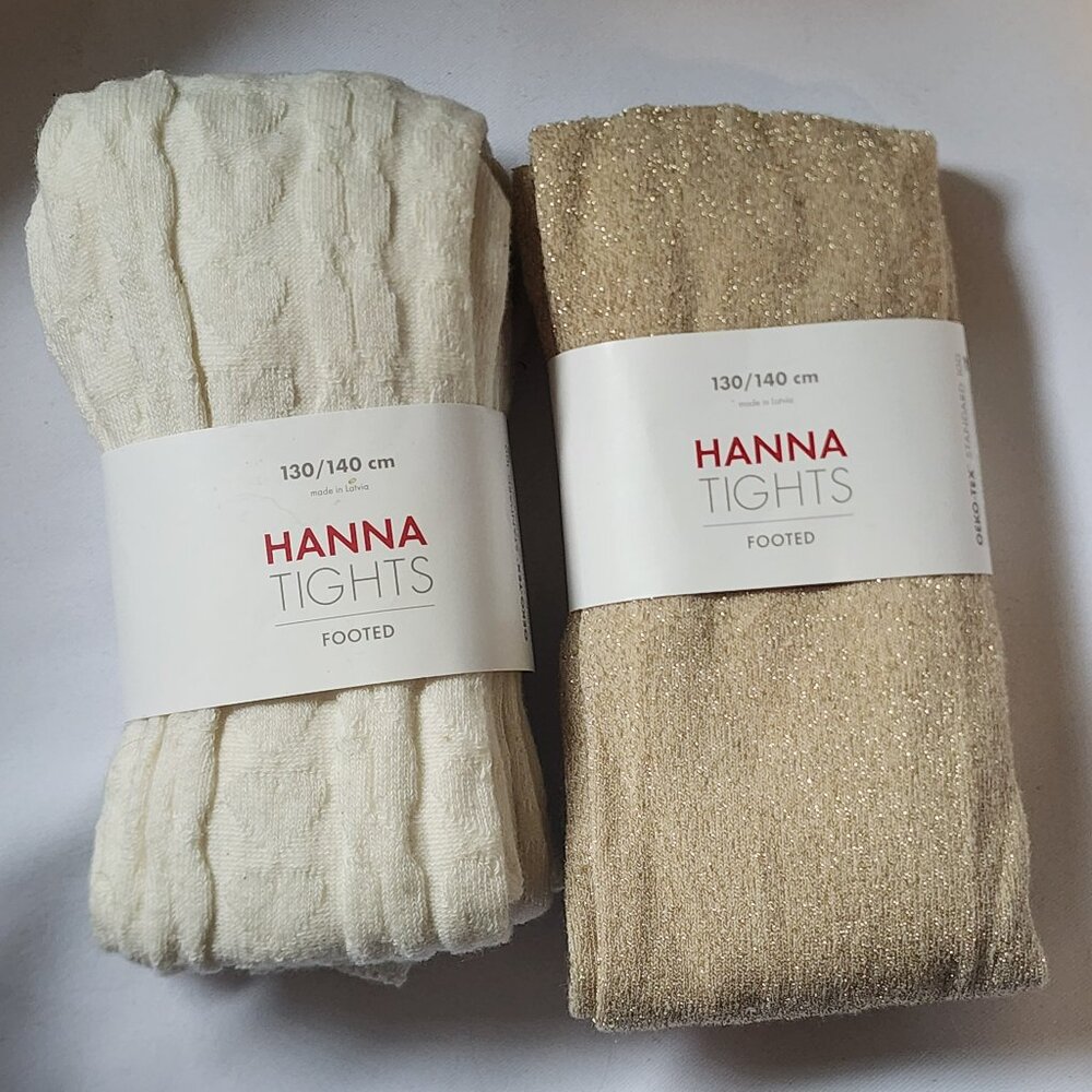 Hanna Tights- Bundle of 2 Pair, Size 130/140 cm or 7/8, Unopened